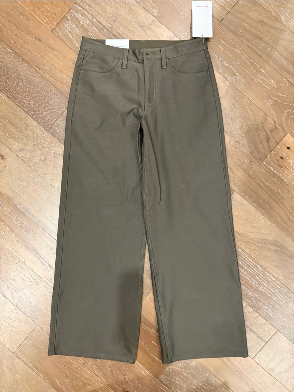 Lululemon EasyFive LR Classic-widePants Olive Green Stretch Denim Pants